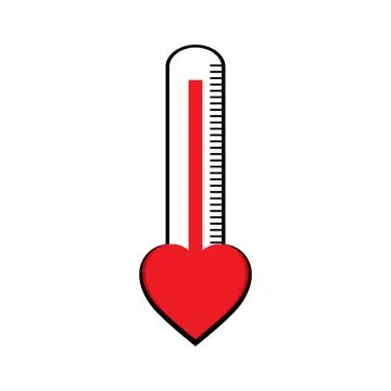 Love Thermometer Vector Template Design. Love Temperature Design Stock Illustration
