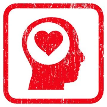 Love Thinking Head Icon Rubber Watermark Stockillustratie