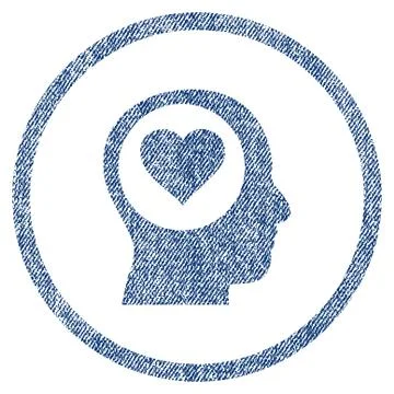Love Thinking Head Rounded Fabric Textured Icon イラスト素材