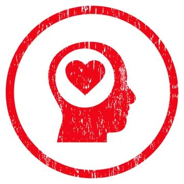 Love Thinking Head Rounded Grainy Texture Icon 스톡 일러스트