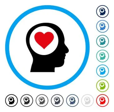 Love Thinking Head Rounded Vector Icon イラスト素材