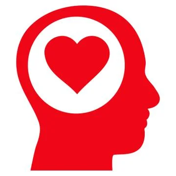 Love Thinking Head Vector Icon Stockillustratie
