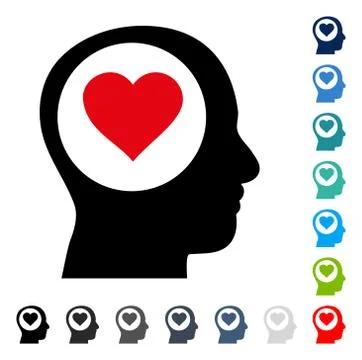 Love Thinking Head Vector Icon イラスト素材