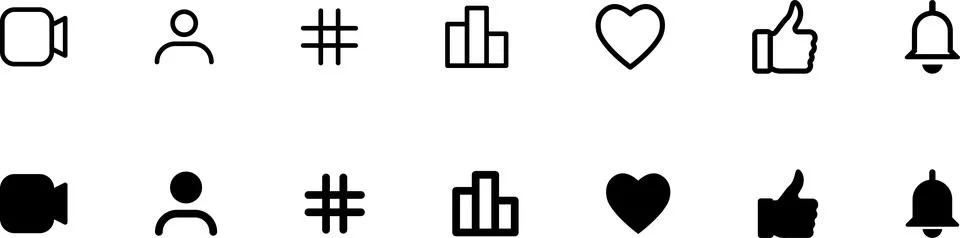 Like, love, thumbs up, comment, share, speech bubble, and arrow repost icon Stock Illustration