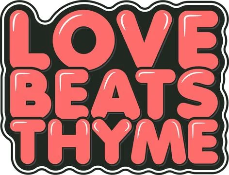 Love Thyme Lettering Vector Design Stock Illustration