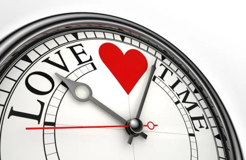 Love time concept clock Stock Illustration