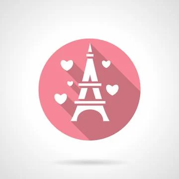 Love tour round pink vector icon Stock Illustration