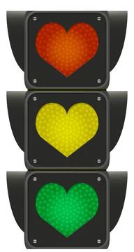 Love traffic lights creative concept. Road sign Stock Illustration
