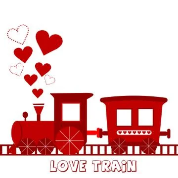 Love train card Stock Illustration