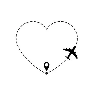 air transport clipart black and white heart