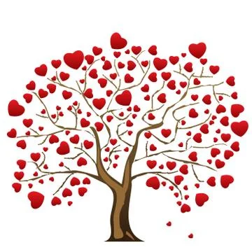 Love tree with heart leaves Stock Illustration