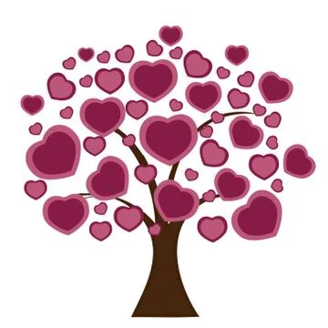 Love tree with heart leaves Stock Illustration