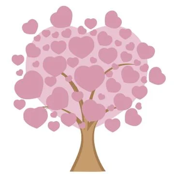 Love tree with heart leaves Stock Illustration