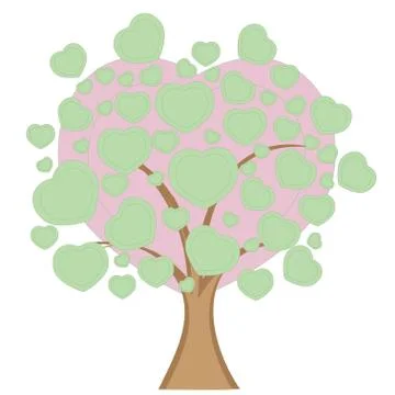 Love tree with heart leaves Stock Illustration