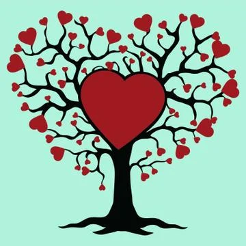 Love tree icon design Stock Illustration