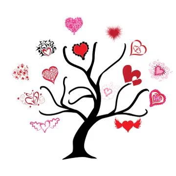 Love tree Stock Illustration