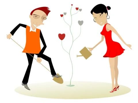 Love tree Stock Illustration