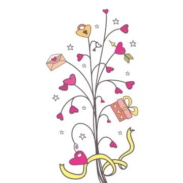 Love tree Stock Illustration