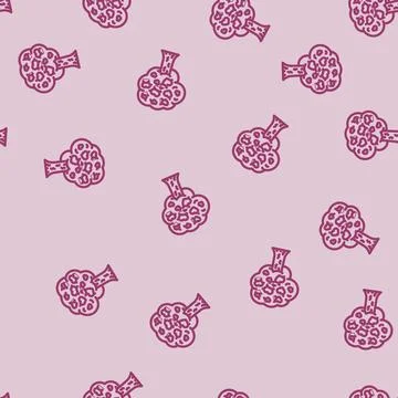 Love tree line vector seamless pattern Stock Illustration