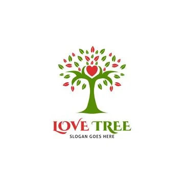 Love Tree Logo Template Design Stock Illustration