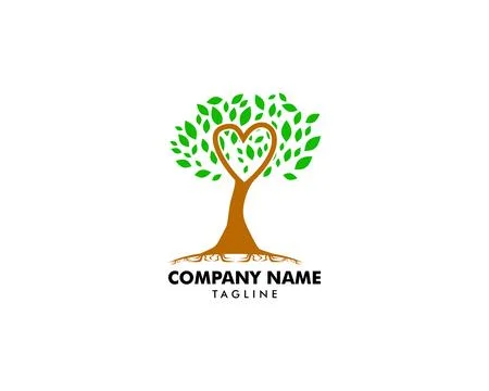 Love Tree Logo Template Design Stock Illustration