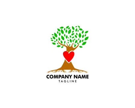Love Tree Logo Template Design Stock Illustration
