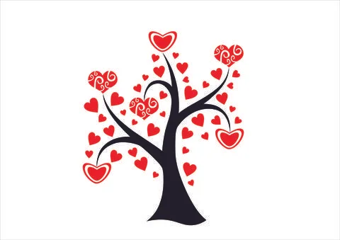 Love tree on white background Stock Illustration