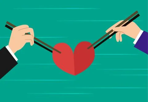 Love triangle, Love competition between two man Stock Illustration