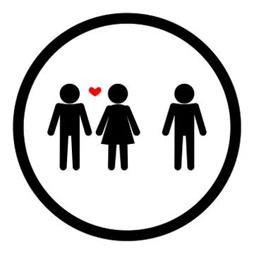 Love triangle relationship Stock Illustration