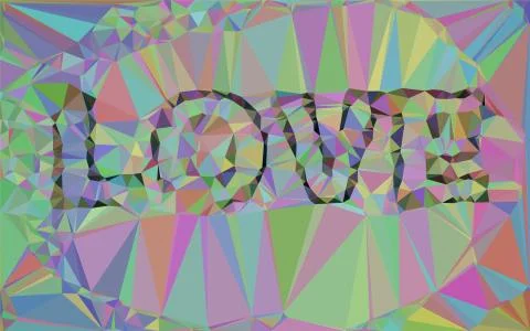 LOVE, Triangular  low poly, mosaic pattern background, Vector polygonal illus イラスト素材