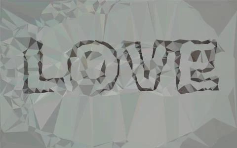 LOVE, Triangular  low poly, mosaic pattern background, Vector polygonal illus イラスト素材