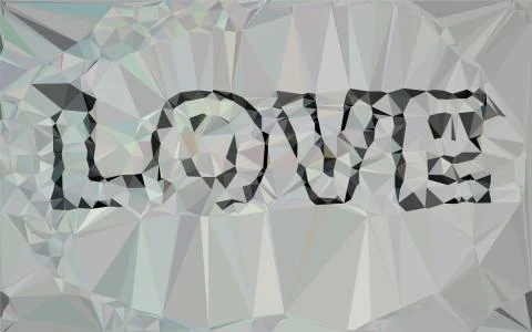 LOVE, Triangular  low poly, mosaic pattern background, Vector polygonal illus イラスト素材