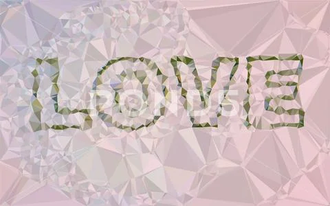 LOVE, Triangular  low poly, mosaic pattern background, Vector polygonal illus Иллюстрация
