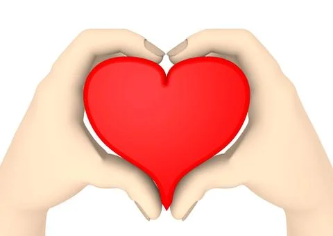 Love two computer hands form a red heard Copyright: xZoonar.com/JonasxWolf... 스톡 사진