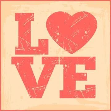 Love typography Stock Illustration