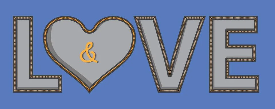 Love typography retro vector design Stock Illustration