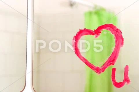 Love u on mirror Stock Photos