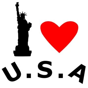 Love the U S A Stock Illustration