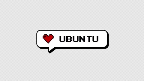 Love Ubuntu 8-bit pixel art neubrutalism balloon. Alpha ProRes. 스톡 동영상 316774669