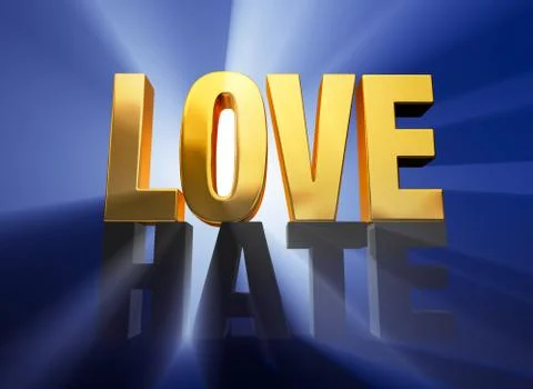 Love vanquishes hate Stock Illustration