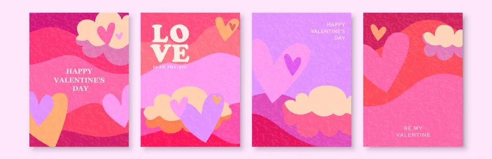 Love vector background, card set. Valentines day pattern for romance banner.. Stockillustratie