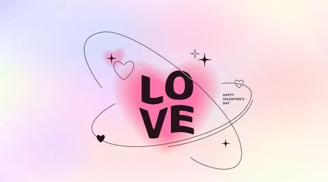Love vector background. Modern banner with gradient heart shape, simple trend Stock Illustration