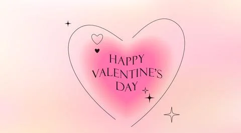 Love vector background. Modern banner with gradient heart shape, simple trend Stock Illustration