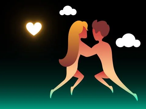 Love. Vector composition in gradient style. Concept art Stock Illustration