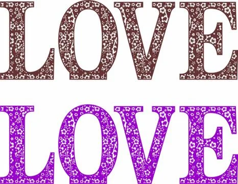 Love VECTOR WITH FLOWERS INSIDE Stock Illustration