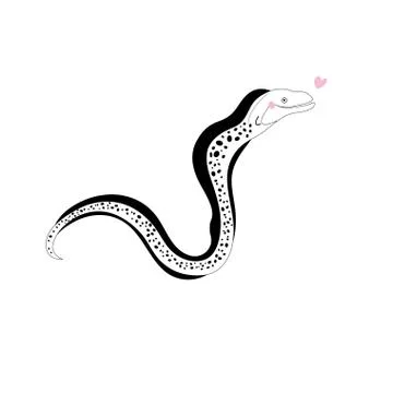 In love vector moray eels Stock Illustration