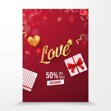 Love Vector Selling Brochure Template Design Stock Illustration