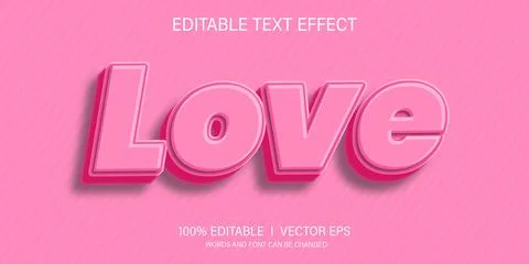 Love vector text effect with modern style design Stock Illustration