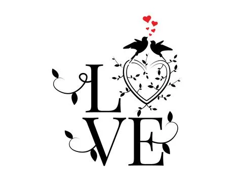 Love, vector. Wording design isolated on white background Stock Illustration