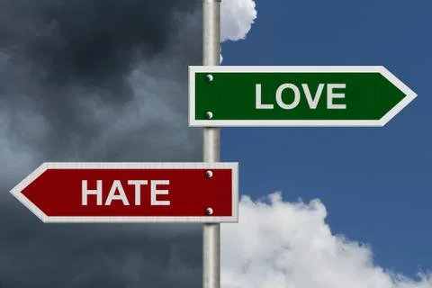 Love versus hate Stock Illustration